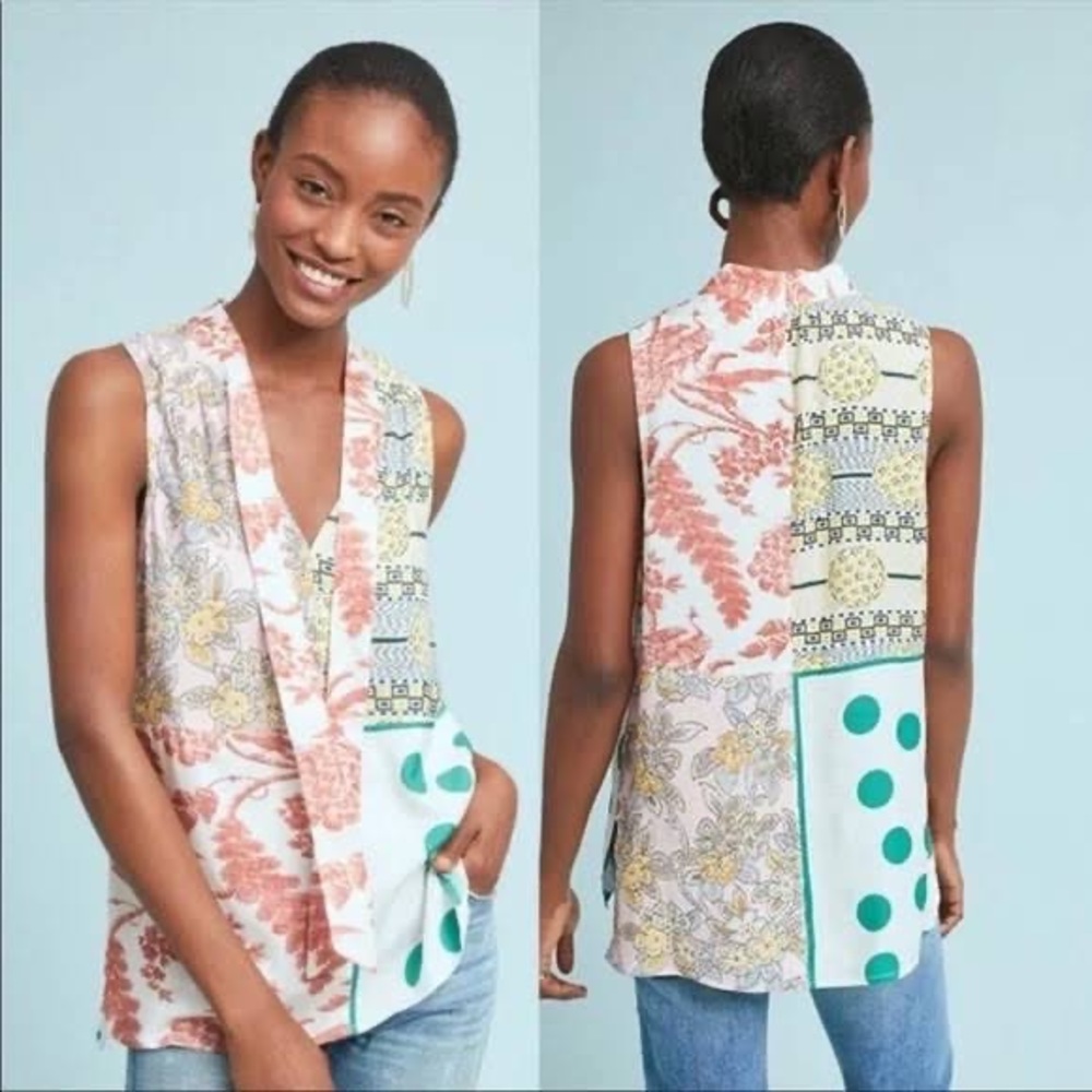 Moulinette Souers patchwork top Anthropologie